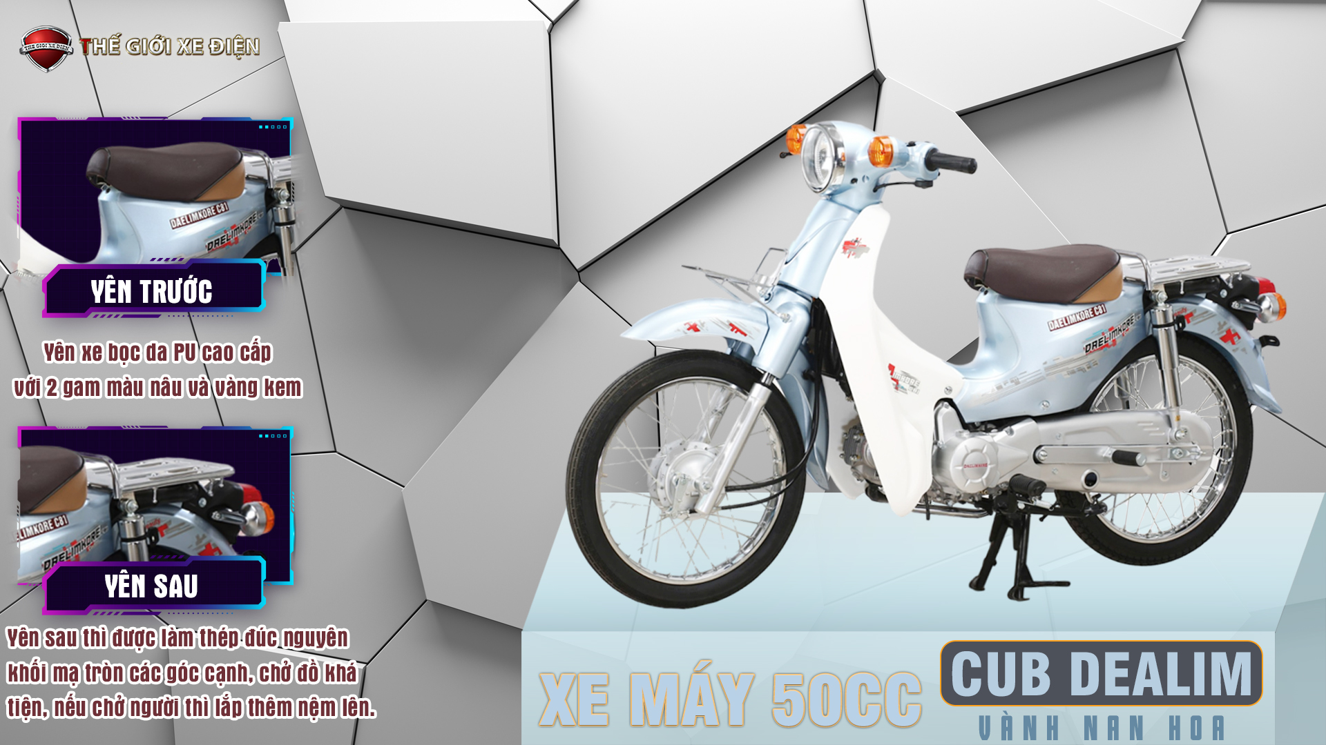 Xe Máy 50cc Cub Dealim Vành Nan Hoa