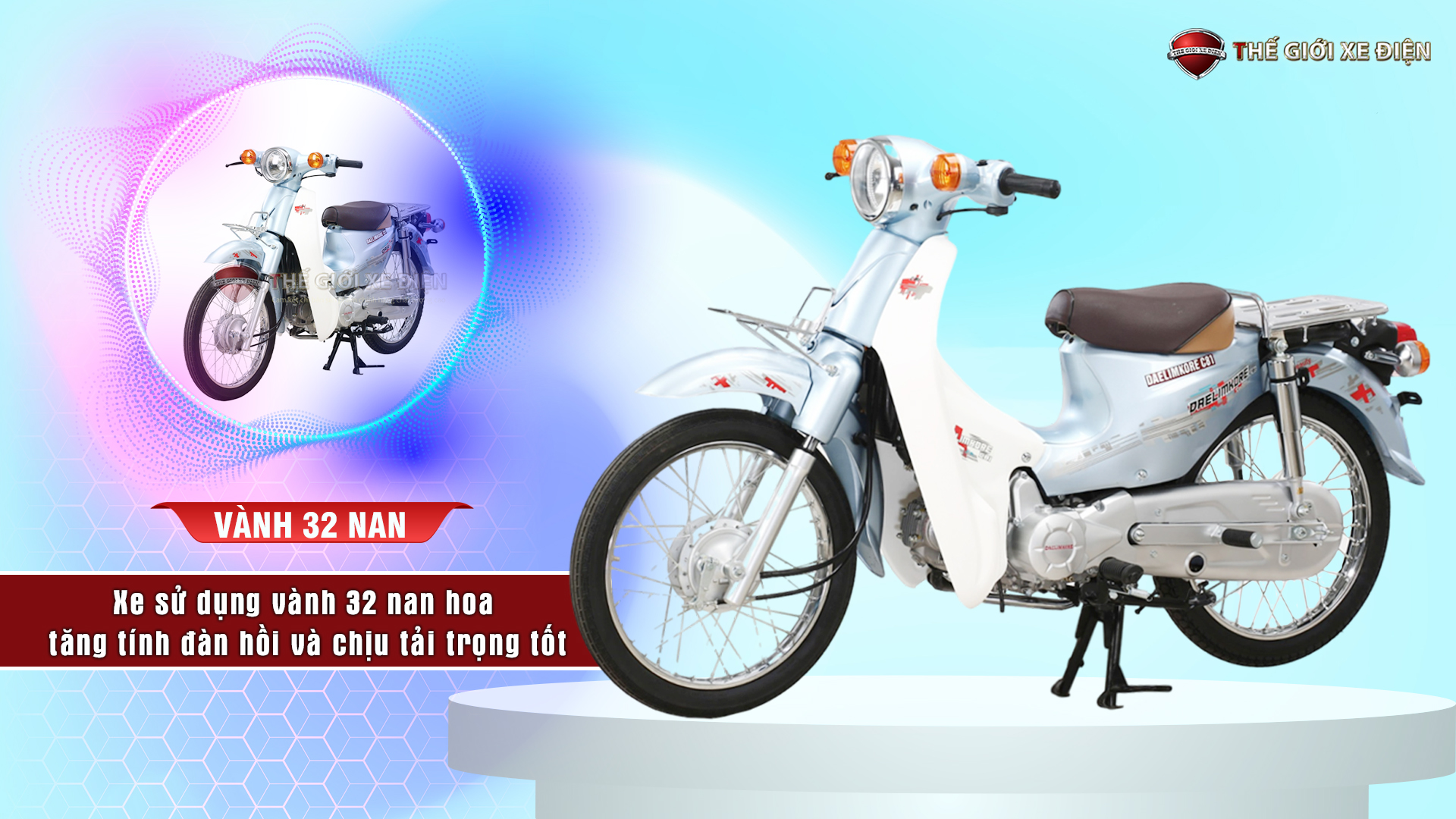 Xe Máy 50cc Cub Dealim Vành Nan Hoa